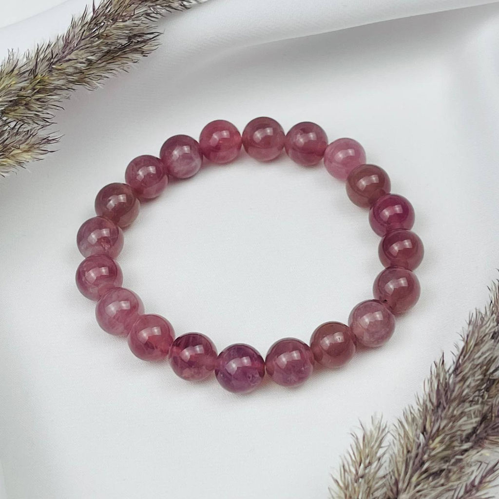 Браслет из Розового кварца с астеризмом 17 см