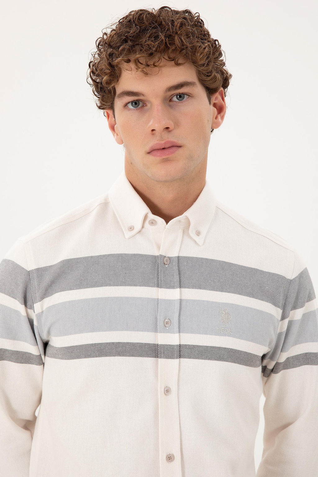 Мужская рубашка с длинным рукавом Stone Неожиданная скидка в корзине - U.s. polo assn фото 2