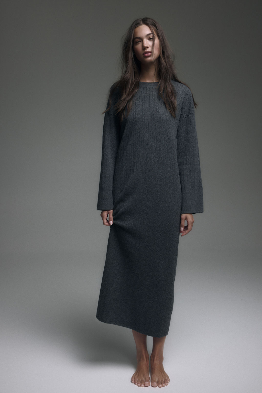 Vestido en punto trenzado - H&m фото 6