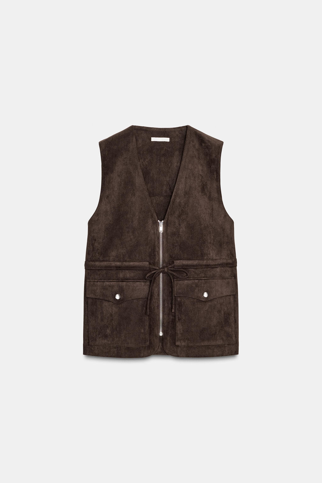 FAUX SUEDE WAISTCOAT WITH POCKETS - Zara фото 5