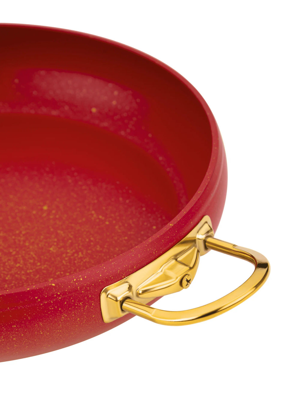 Сотейник с крышкой стеклянной 26х7 см (2,8 л) с АПП, цвет: красный/золотой, арт. 3050-26-RD/GD - D.L.K. фото 2