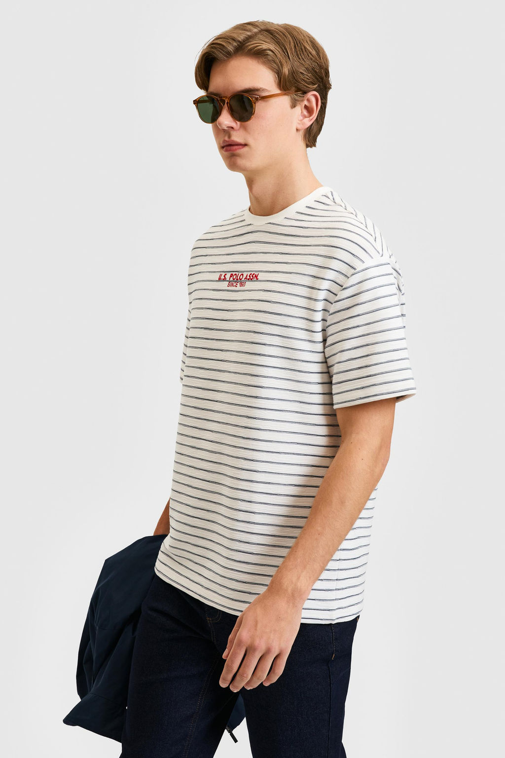 Erkek Comfort Fit Bisiklet Yaka Lacivert Ti__rt