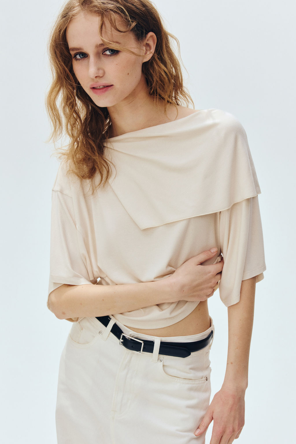 Cape-detail jersey top - H&m фото 6