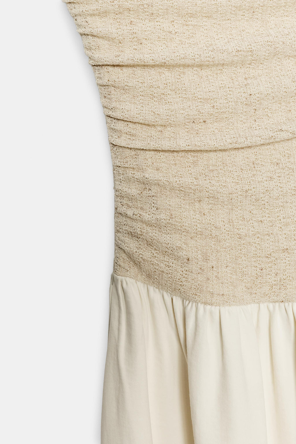 VESTIDO COMBINADO ESCOTE RECTO / Crudo medio - Zara фото 7