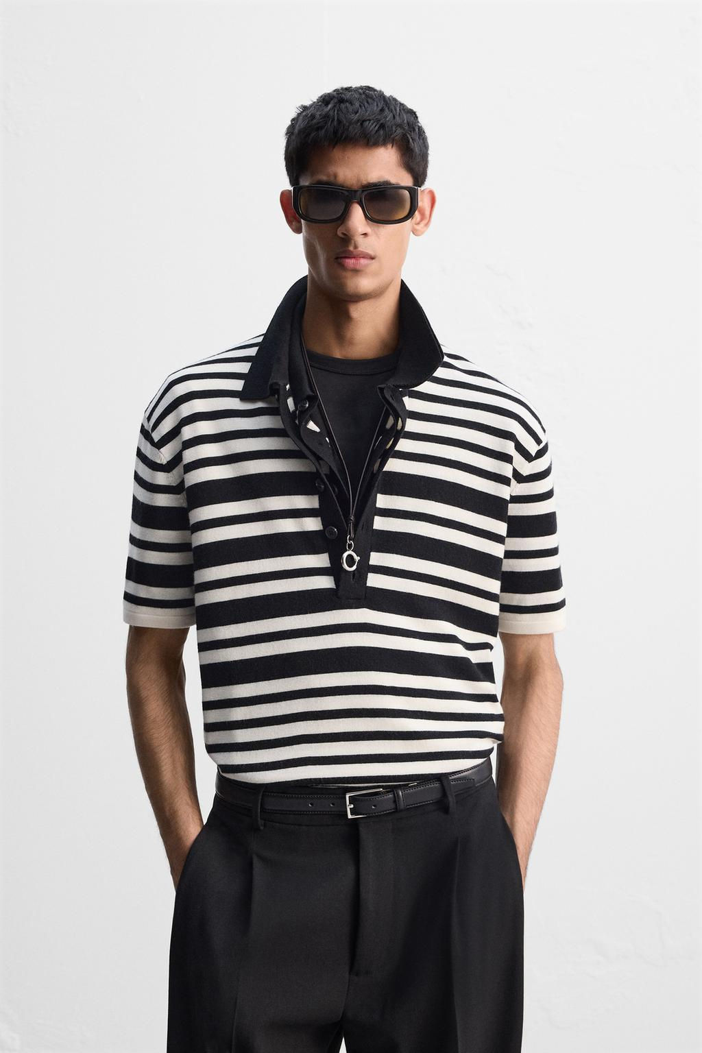 STRIPED KNIT LIMITED EDITION POLO SHIRT - Zara фото 2