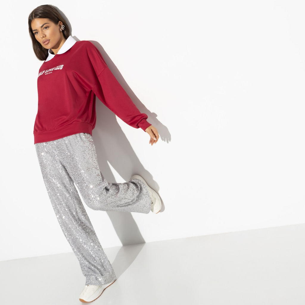 Свитшот свободного кроя с воротничком Модный сдвиг - Charutti фото 12