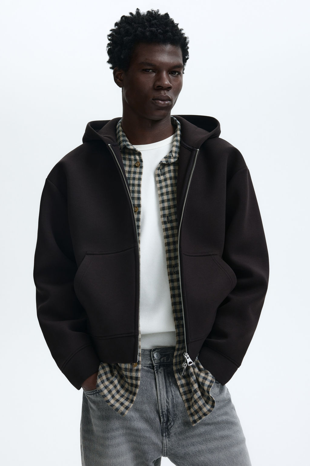 Chaqueta sudadera efecto neopreno Loose Fit - H&m фото 4