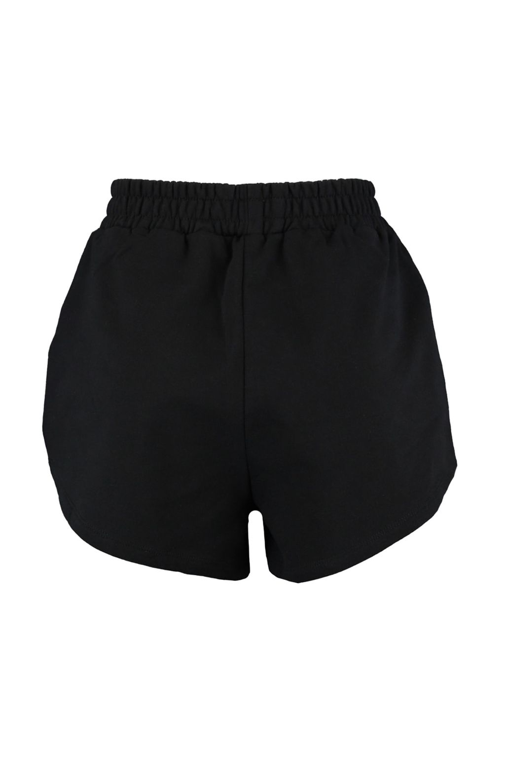 Siyah Regular/Normal Kal?p Yuksek Bel K?sa Esnek Orme Sort TWOSS21SR0086
