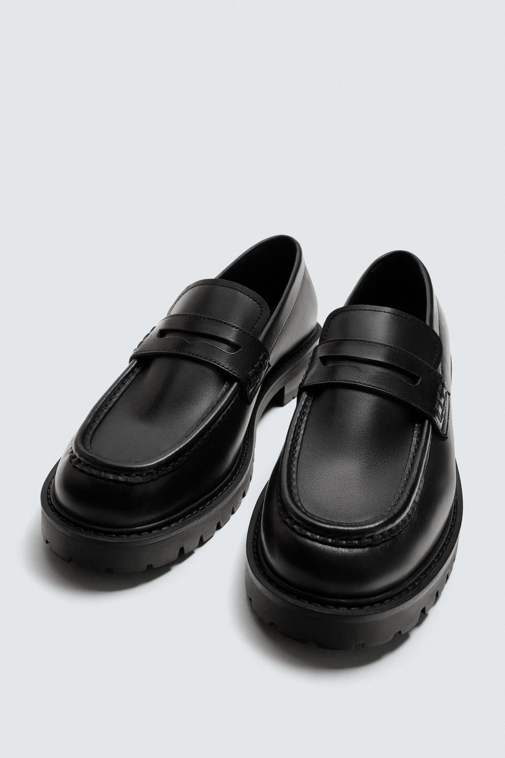 LEATHER PENNY LOAFERS - Zara фото 2