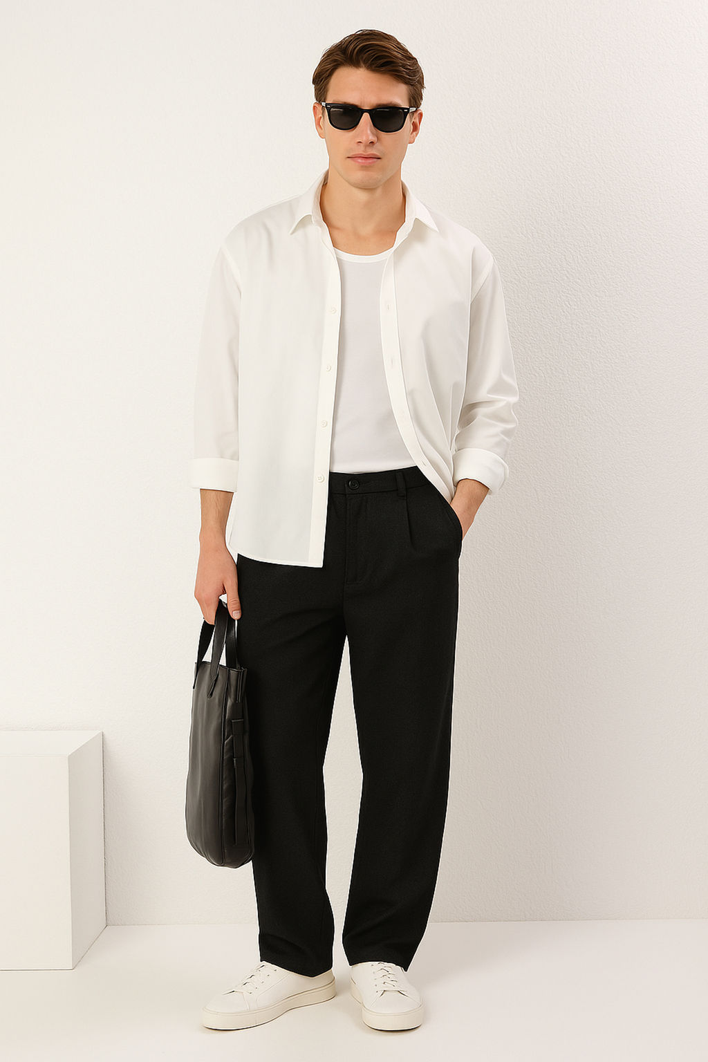 TRENDYOL MAN Siyah Wide Leg Bol Kumas Baggy Pantolon TMNSS23PL00039 - Trendyolmilla фото 32