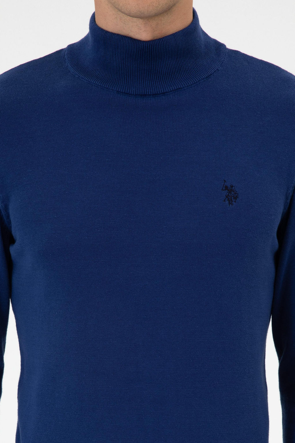 Erkek Slim Fit Bo_azl_ _ndigo Basic Kazak - U.s. polo assn фото 6