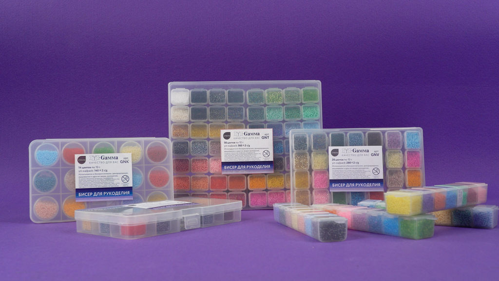 Бисер Чехия GAMMA Набор бисера GNK 10/0 2.3 мм 140 г 14 цветов 1-й сорт - Zlatka фото 3
