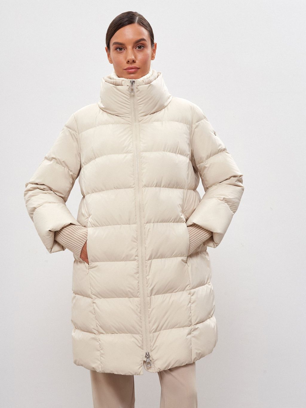 Conso/WDM 220509 - beige Пуховое Полупальто фото 3