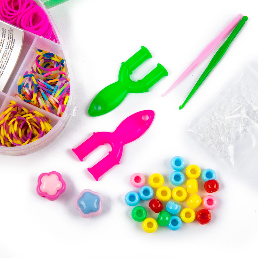 Hobbius SLB-19 Набор для плетения из резинок Кролик 600 шт ассорти  фото 4