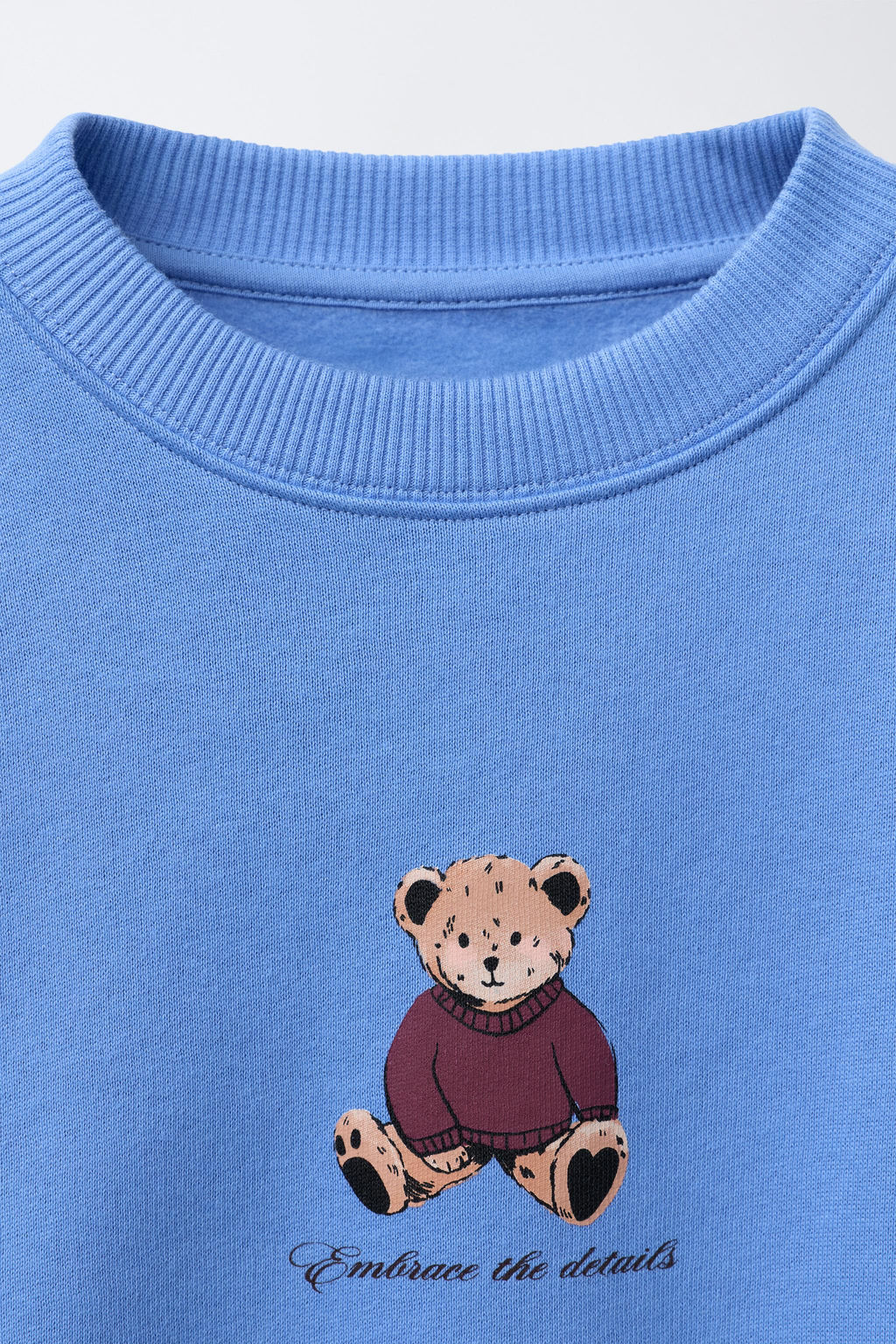 SWEATSHIRT WITH BEAR AND SLOGAN PRINT - Zara фото 3