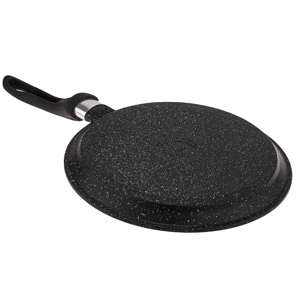 Сковорода блинная с тефлоновым покрытием д26см Гранит Induction, h2см, s0,3см, ручка из термостойкого пластика (Россия) Подходит для всех видов плит, включая индукционную. - Домашняя Мода фото 5