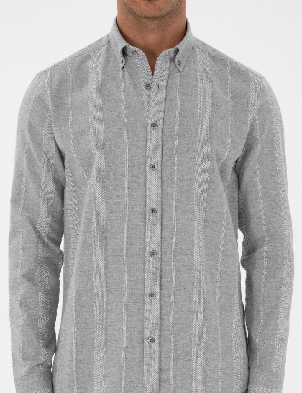 Gri _izgili Regular Fit Desenli G_mlek