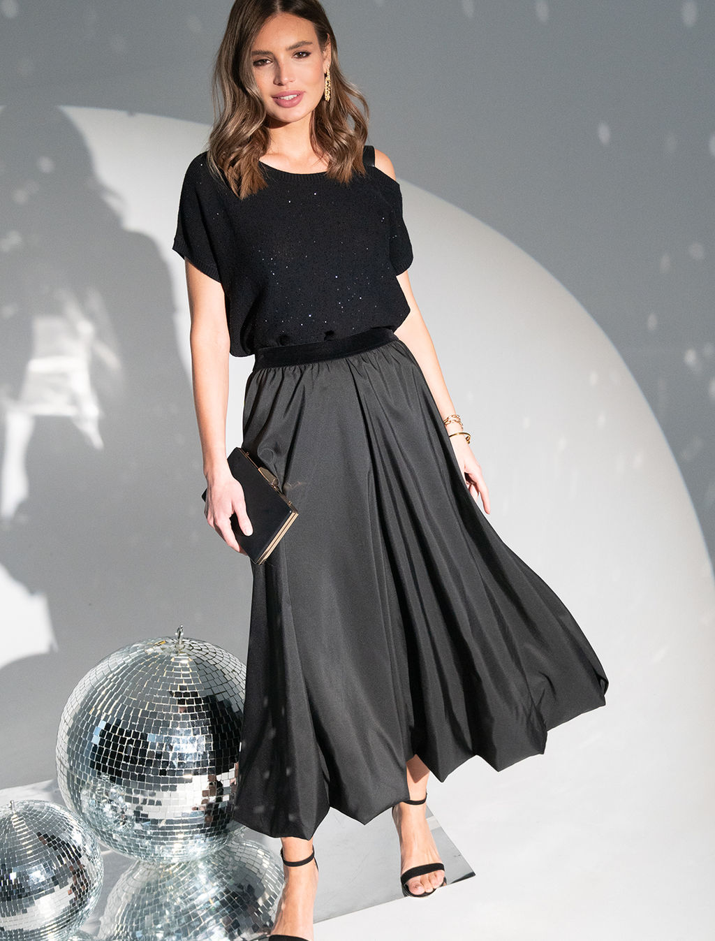 VILATTE / Трендовая юбка-баллон тафты репсового плетения  фото 2