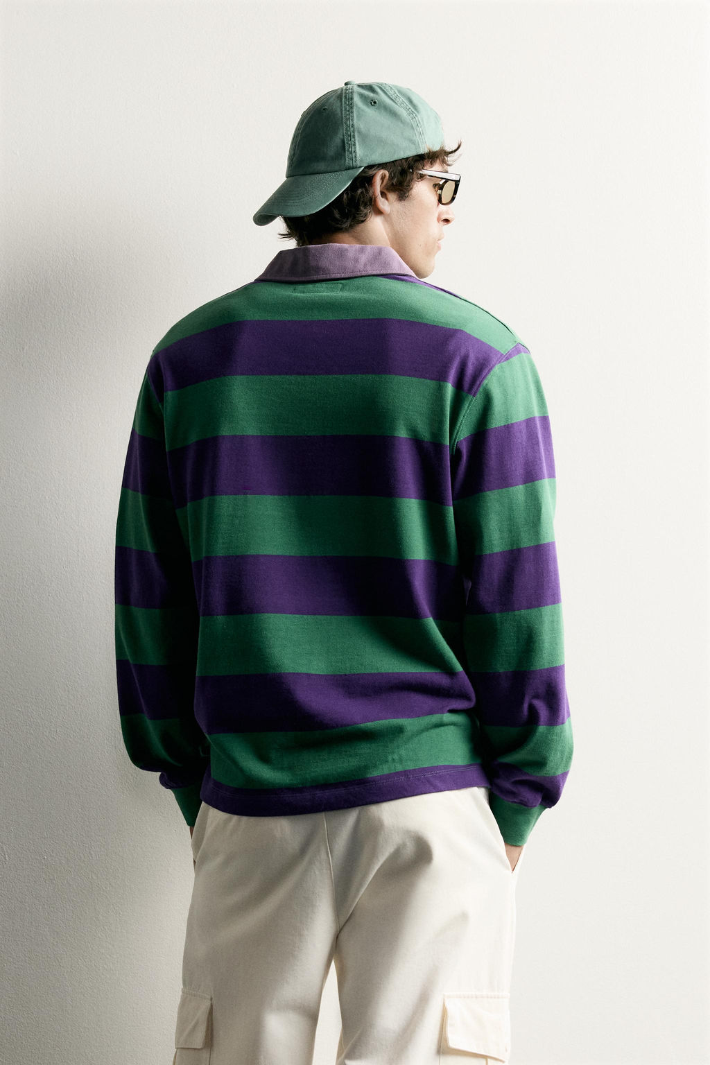 POLO REGULAR FIT RAYAS CUELLO CONTRASTE / Morado - Zara фото 3