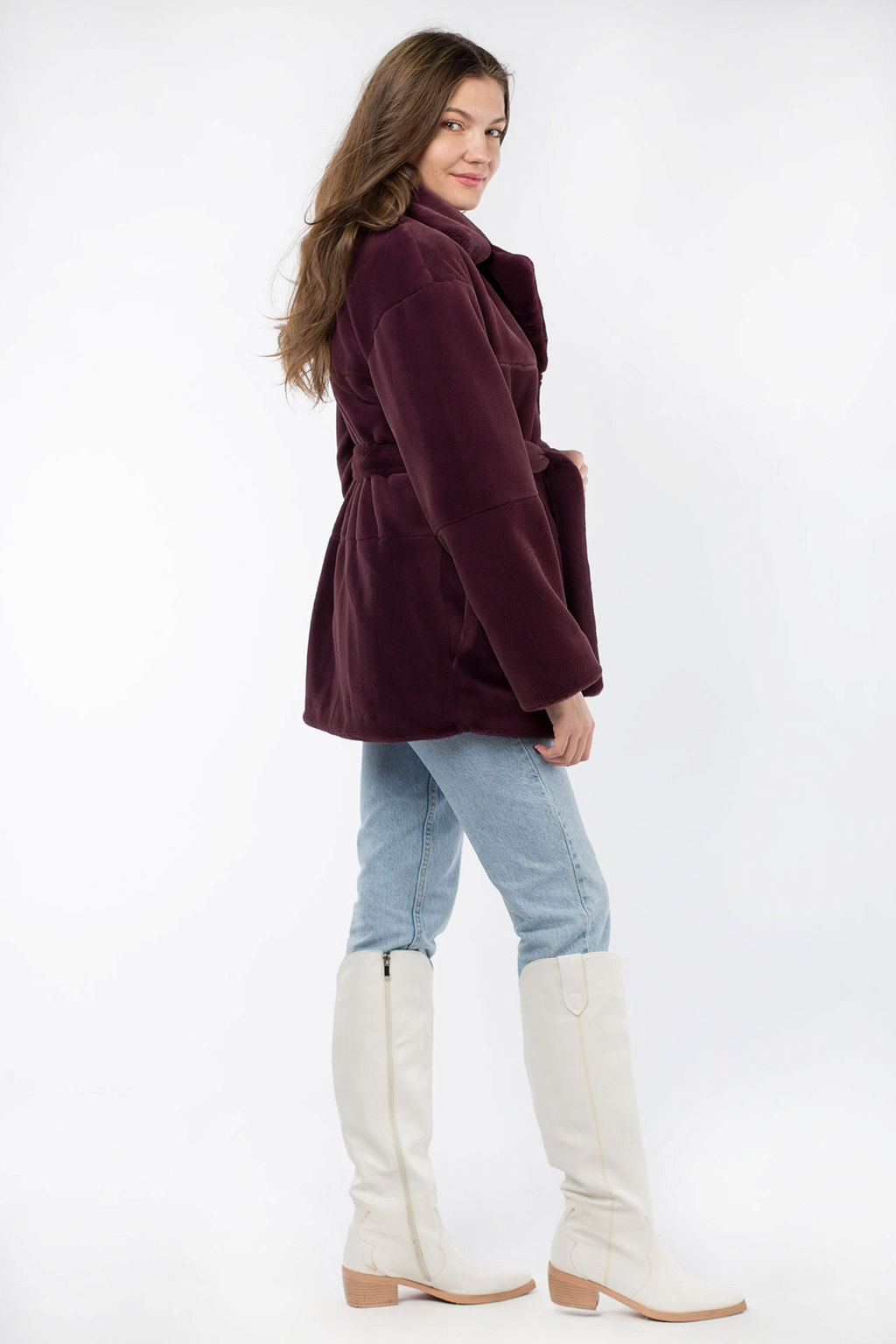 01-10241 Пальто женское демисезонное (пояс) - El podio фото 4