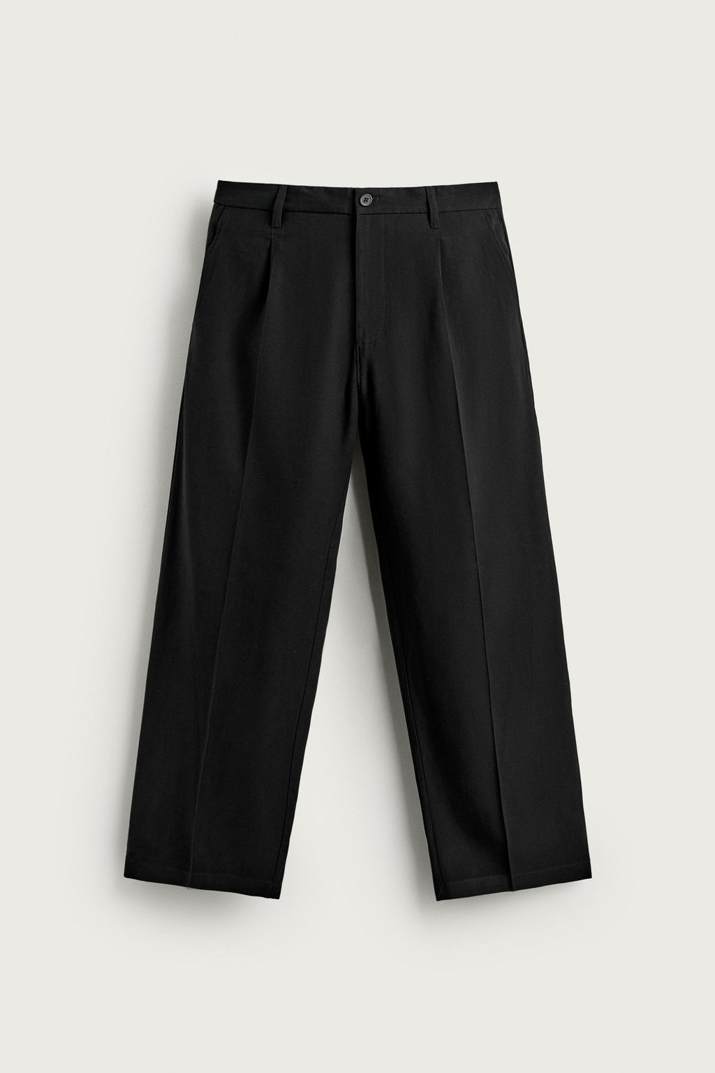 PANTAL?N FLUIDO RELAXED FIT PLIEGUES / Negro - Zara фото 9