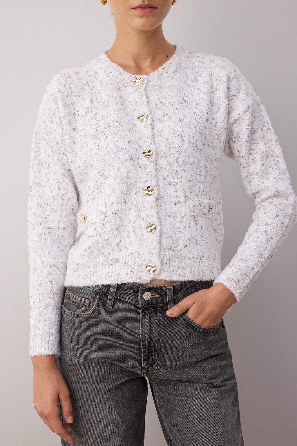 Ekru Yumusak Dokulu Triko H?rka TWOAW26HI00235 - Trendyolmilla фото 3