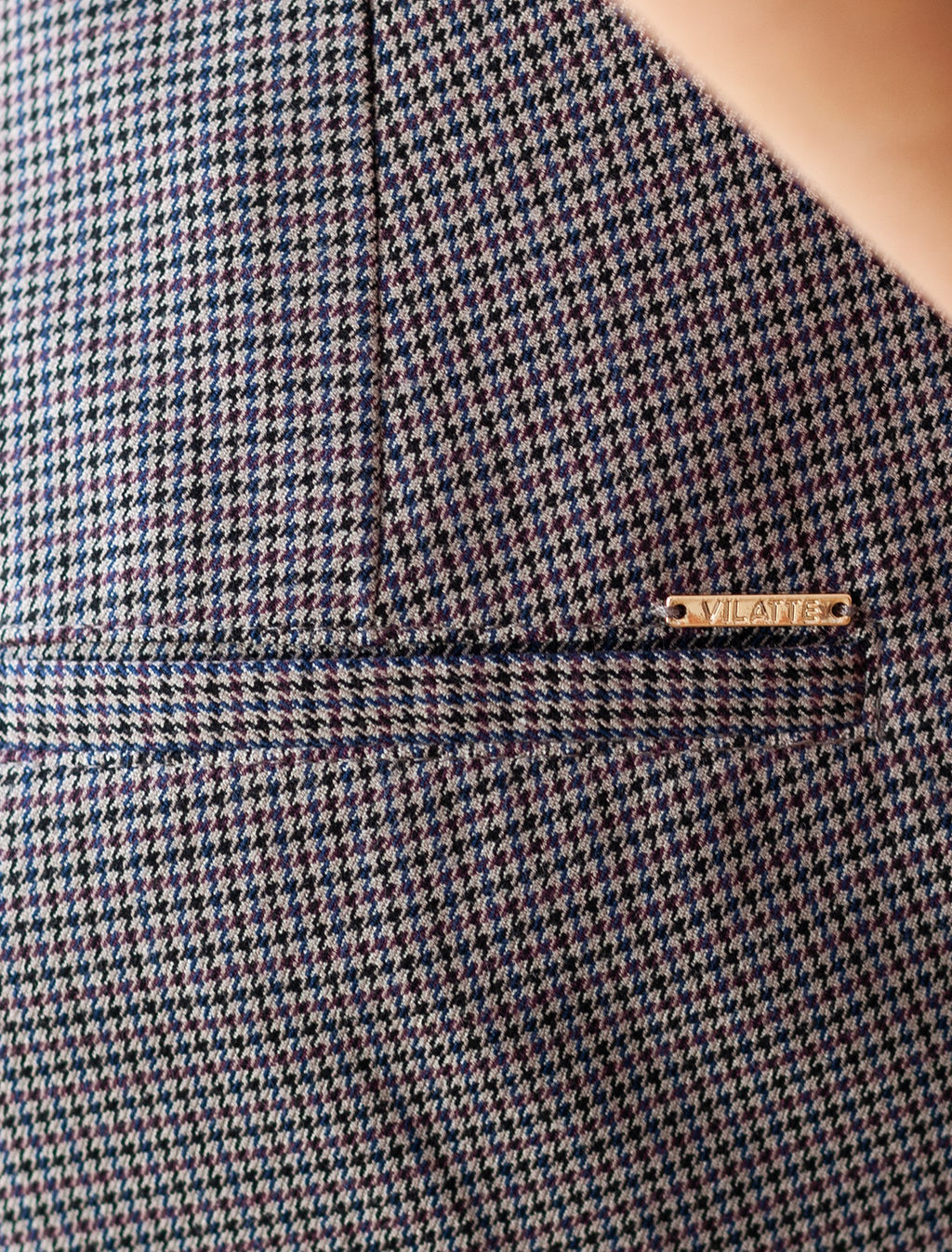 VILATTE / Кюлоты из эластичной поливискозы в мелкую лапку  фото 4