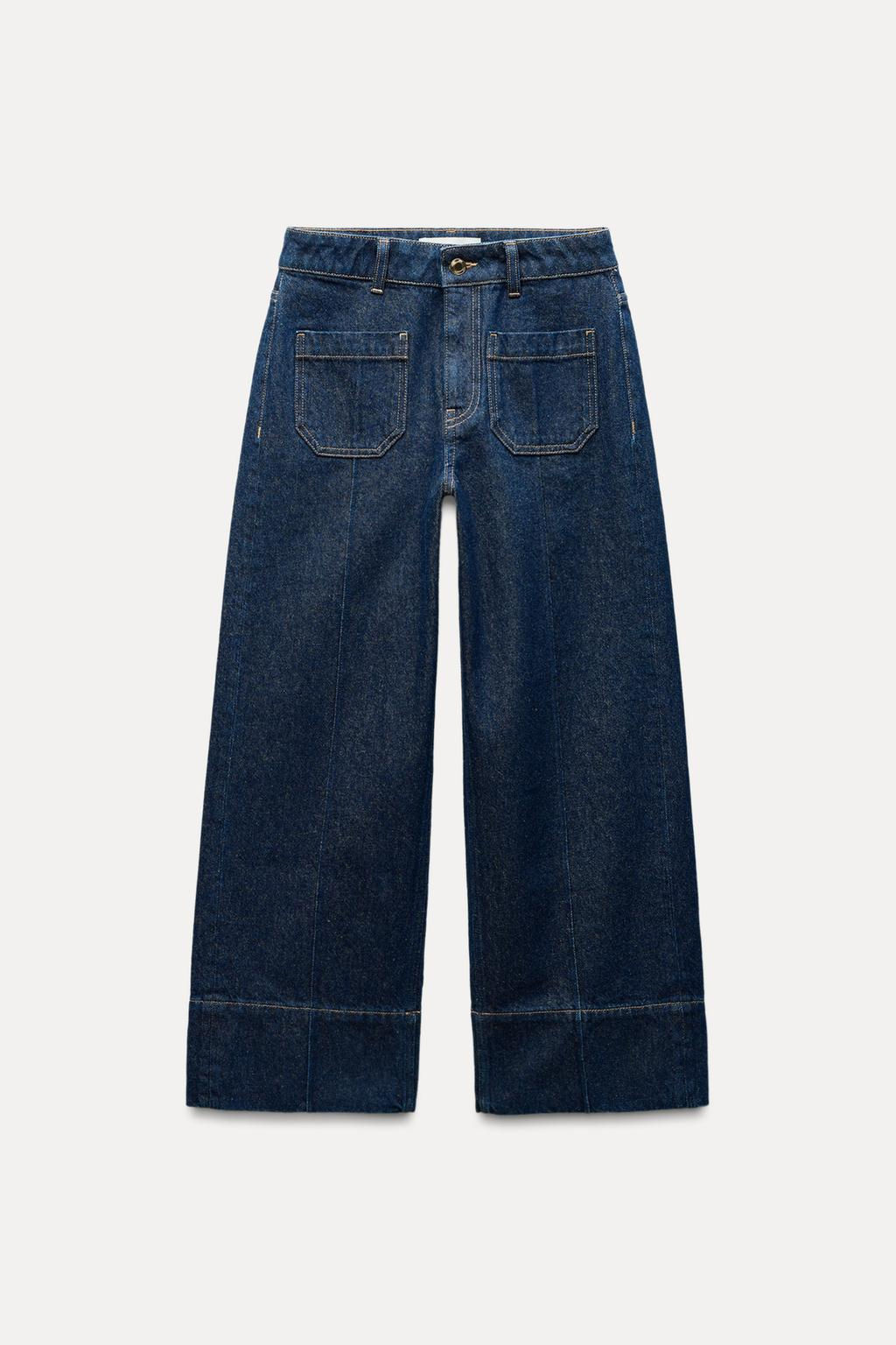 Z1975 WIDE-LEG HIGH-WAIST CROPPED JEANS - Zara фото 4