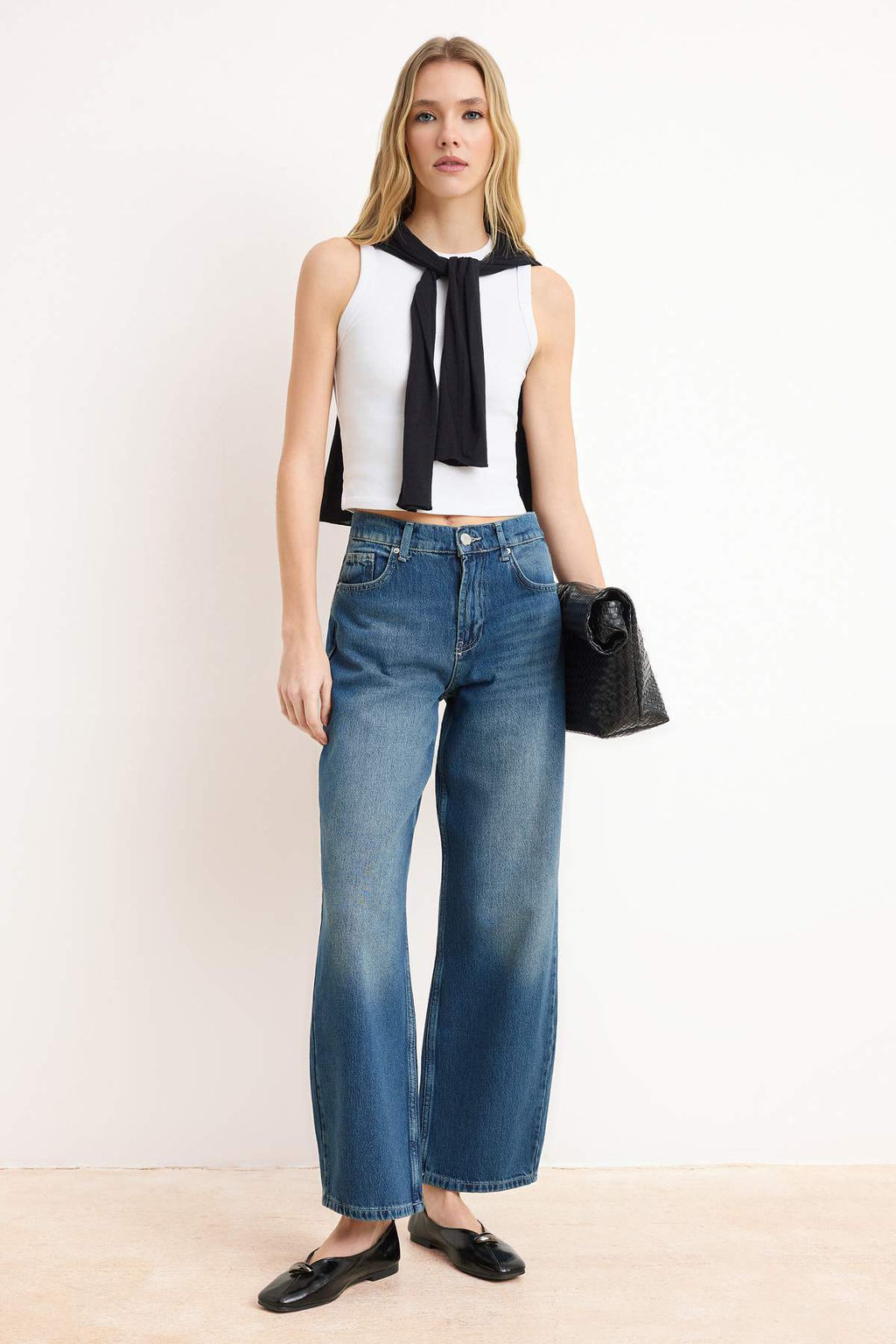 Mavi DOKUMLU Tencel Kar?s?ml? Yuksek Bel Tam Boy Baggy Jeans TWOSS26JE00139 - Trendyolmilla фото 3