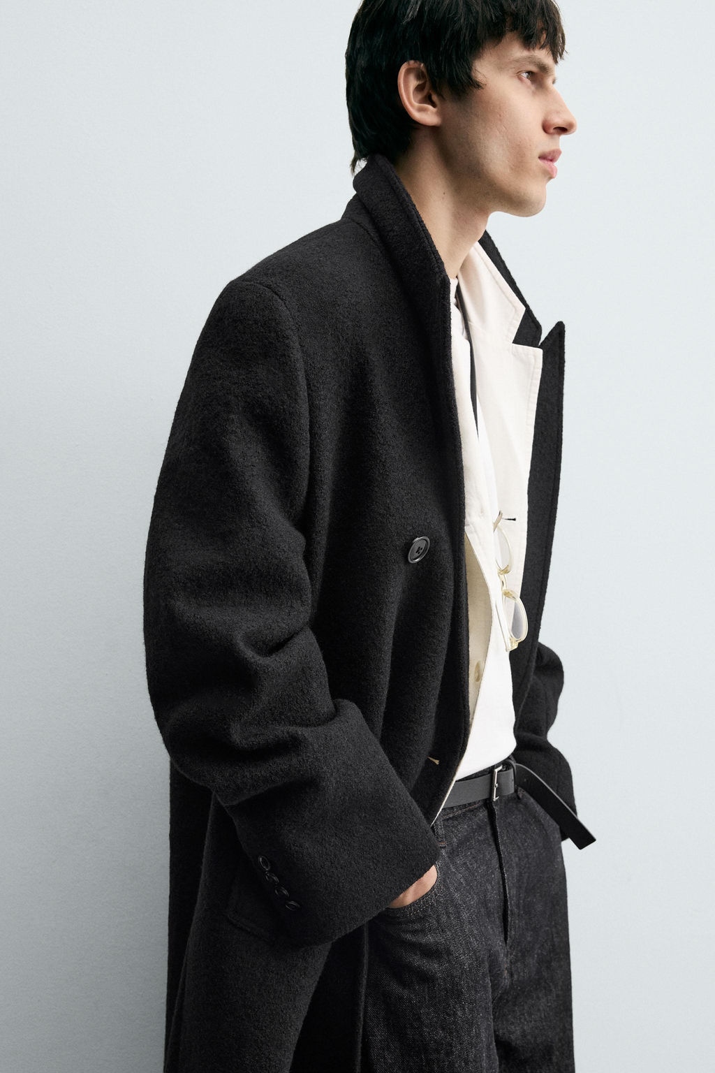 WOOL COAT BOUCL_ TEXTURE - Zara фото 5