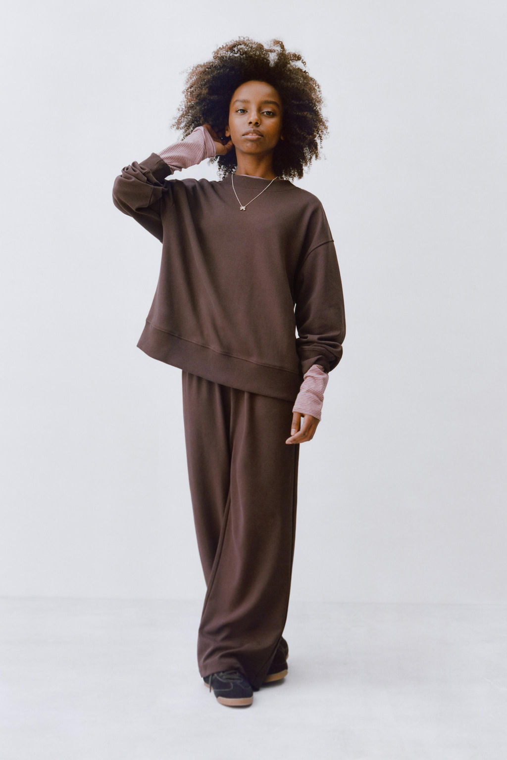 INTERLOCK SWEATSHIRT AND WIDE-LEG TROUSERS SET - Zara фото 13