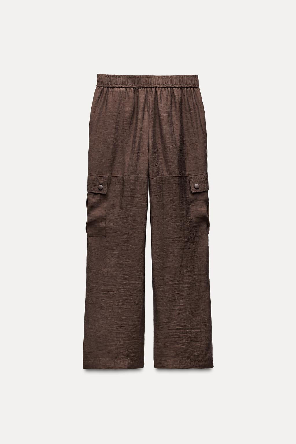 SEMI-SHEER CARGO TROUSERS - Zara фото 4