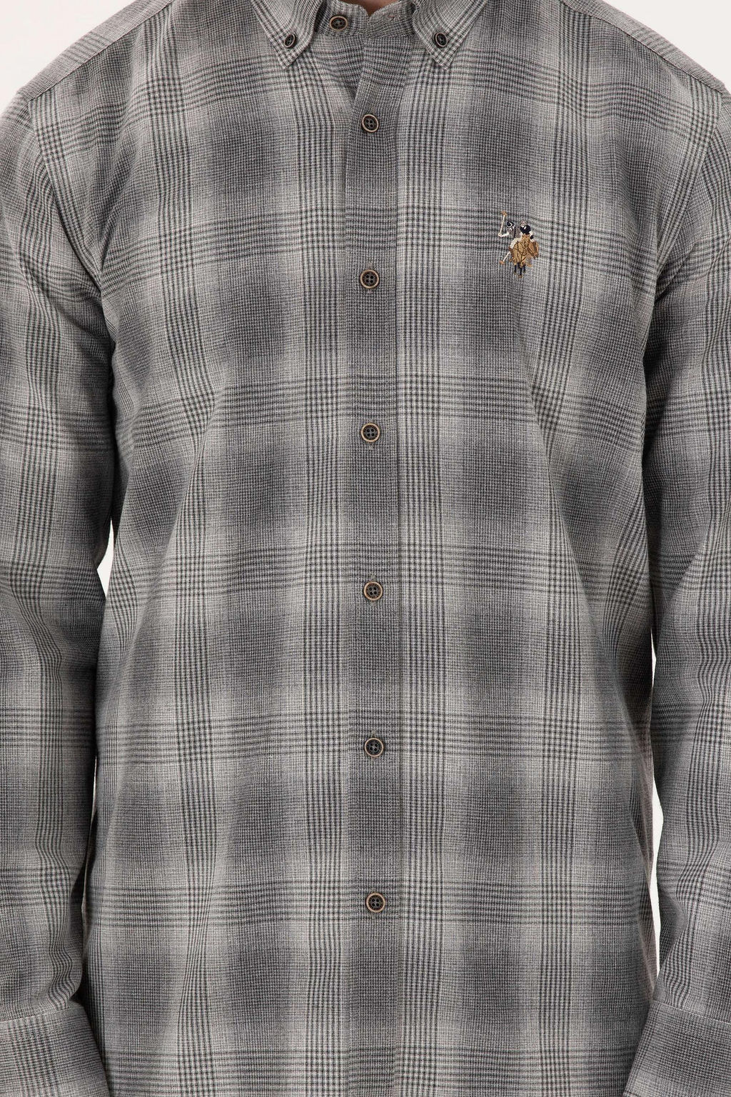 Мужская серая рубашка с длинным рукавом Неожиданная скидка в корзине - U.s. polo assn фото 6