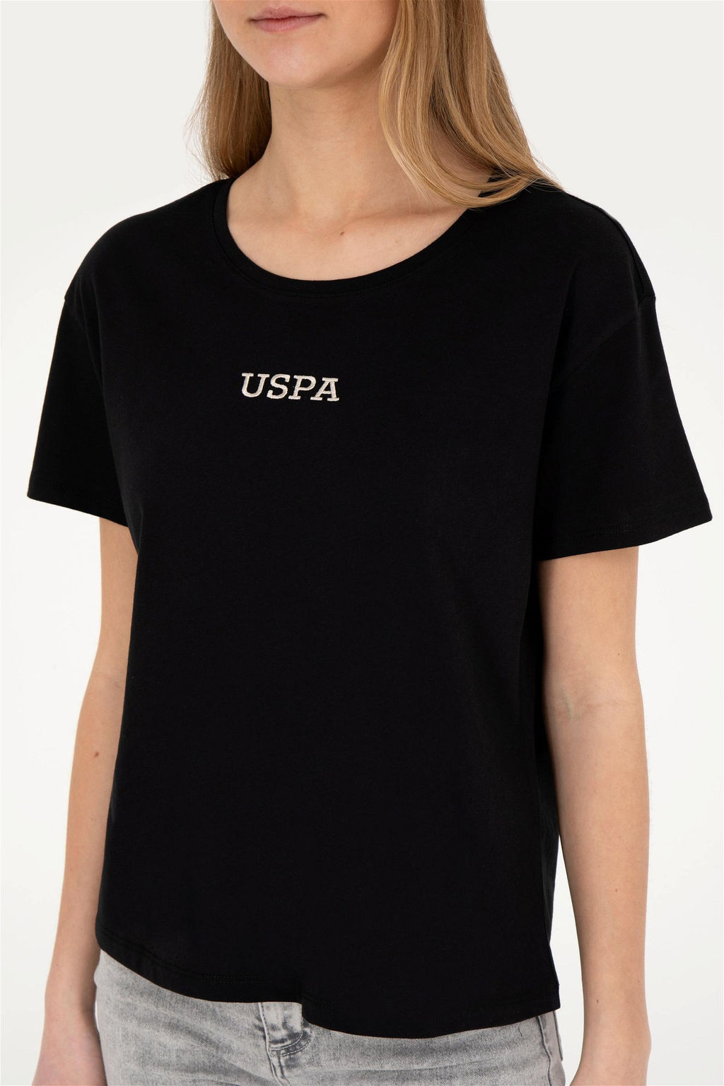 Женская черная футболка с круглым вырезом - U.s. polo assn фото 6