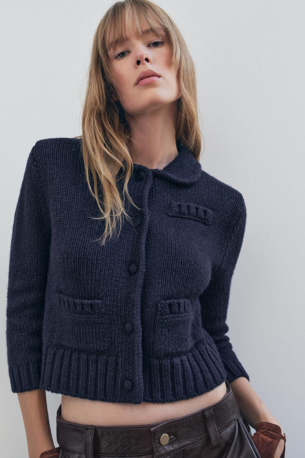 3/4 LENGTH SLEEVE KNIT CARDIGAN - Zara фото 5