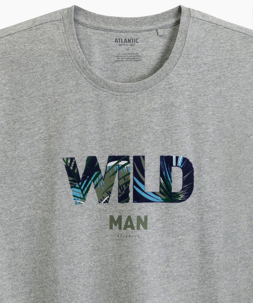 ATLANTIC NMP-396 Пижама мужская Wild серый меланж + темно-синий фото 4