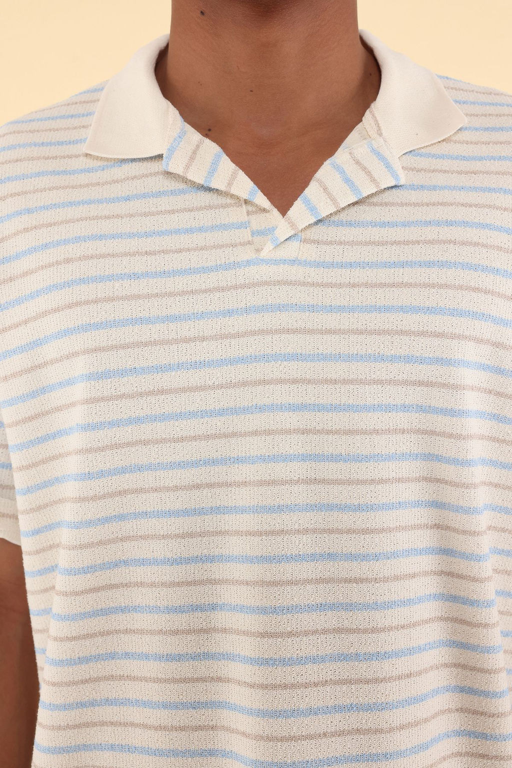 TRENDYOL MAN Unisex Mavi Oversize/Genis Kesim Cizgili Polo Yaka T-shirt TMNSS25PO00012 - Trendyolmilla фото 15