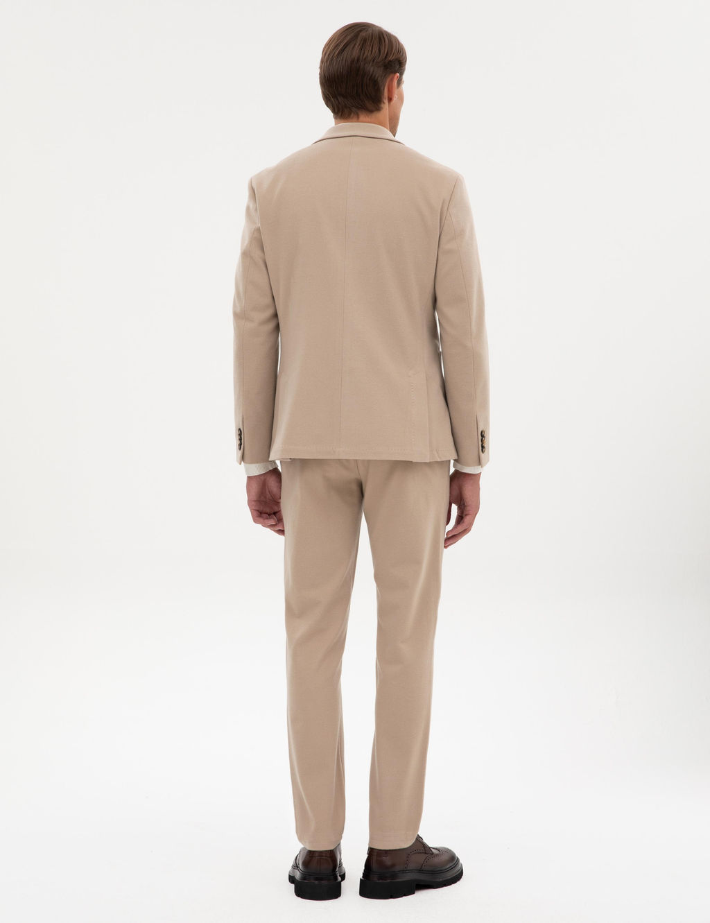 Bej Slim Fit Flanel Dokulu Kuma_ Pantolon - Pierre cardin фото 10