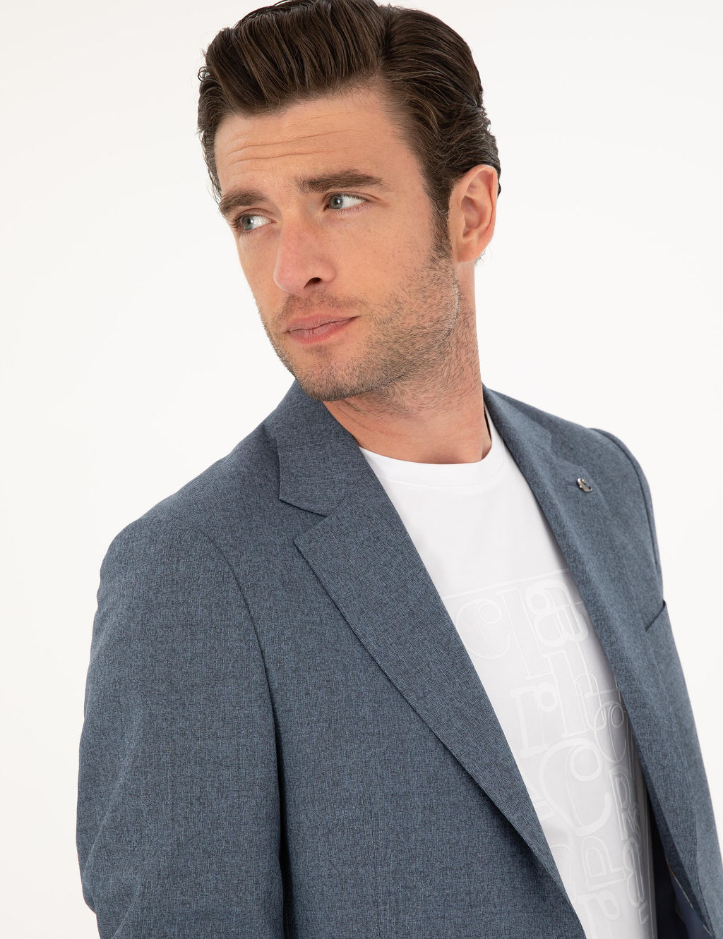 _ndigo Slim Fit Y_n Kar___ml_ Tak_m Elbise