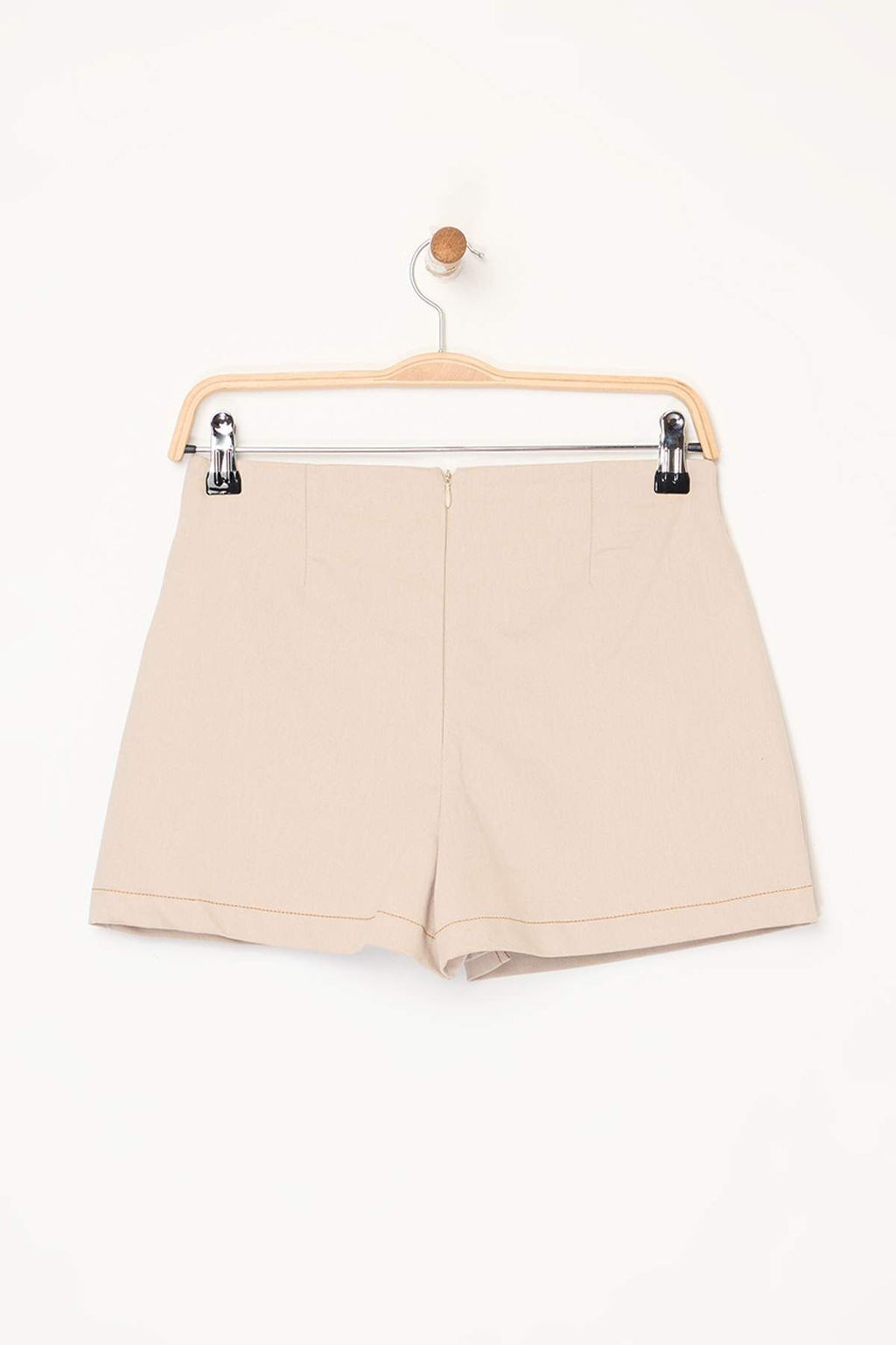 Bej Kontrast Dikisli Mini Gabardin Pamuklu Sort Etek TWOSS25SR00228 - Trendyolmilla фото 6