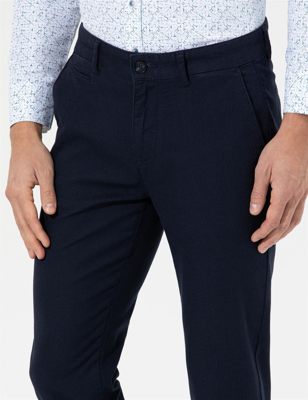 Lacivert Slim Fit Kanvas Pantolon - Pierre cardin фото 7