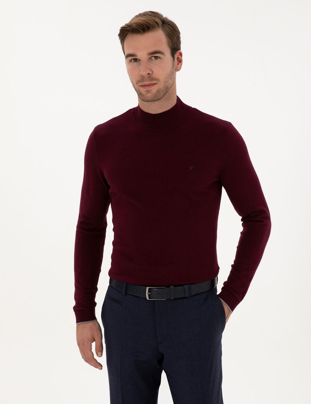 Bordo Slim Fit Kazak