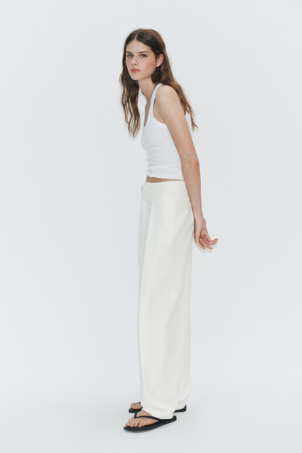 PANTAL?N BALLOON PLIEGUES RAYAS / Crudo - Zara фото 3