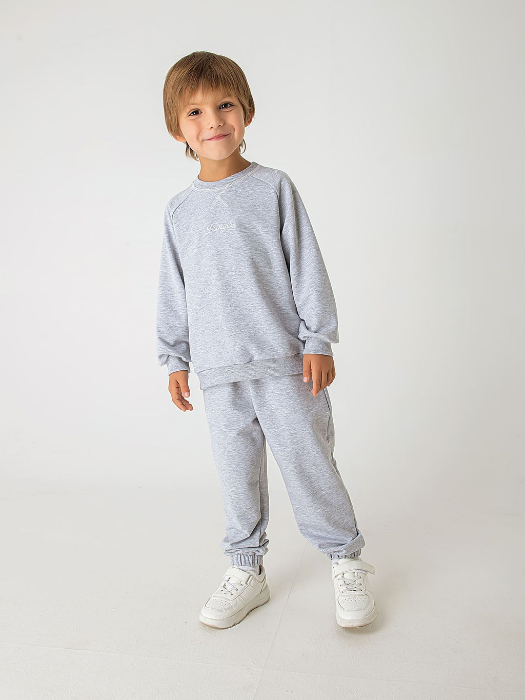 Джоггеры облегченные Серый меланж с карманами - Bungly фото 8