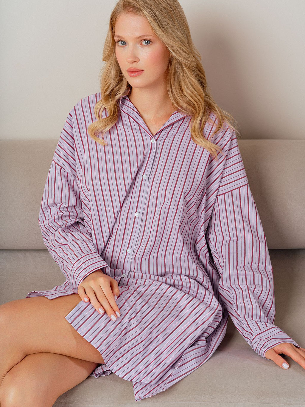 Сорочка женская Indefini 4304SCX розовая  фото 8