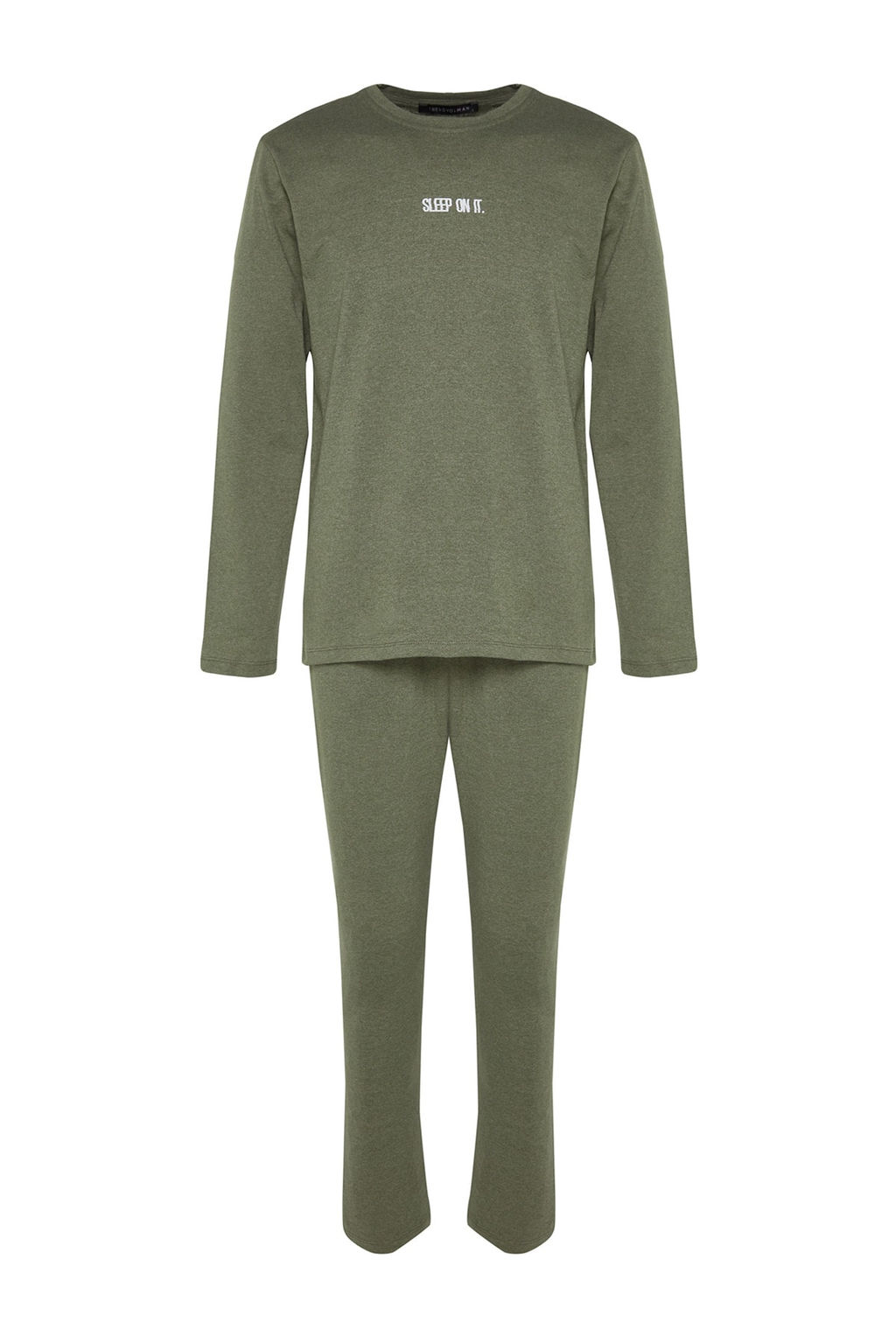TRENDYOL MAN Lacivert Regular Fit Bask?l? Orme Pijama Tak?m? TMNAW24PT00005 - Trendyolmilla фото 23