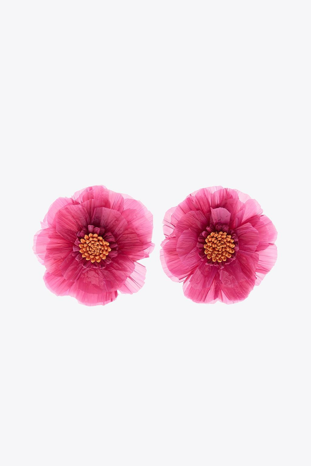RAFFIA FLOWER EARRINGS - Zara фото 3
