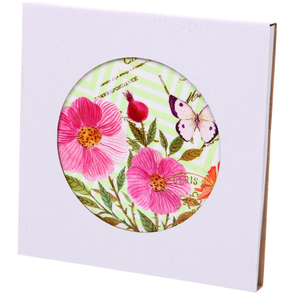 Подставка керамическая 18 см "Бабочка в маках"