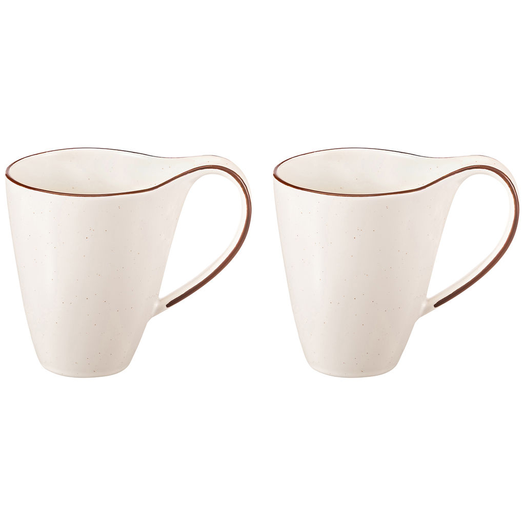 Набор кружек 2 пр. 400 мл 13,5*9*11,5 см "Терра" бежево-белый