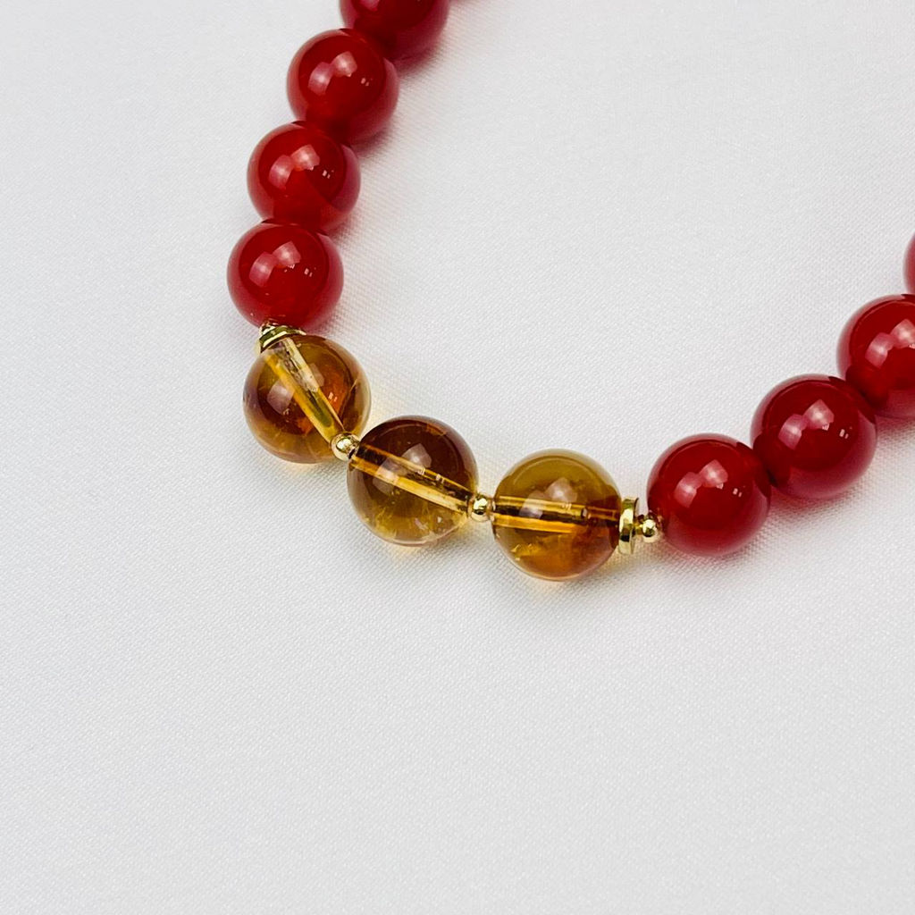 Браслет регулируемый мужской из Сердолика и Цитрина "Свадхистана" от 19 см